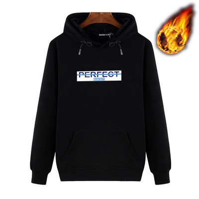 Мъжки суичър с качулка, щампа и надпис - два модела плътен и тънък