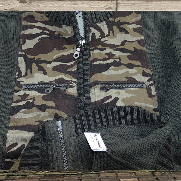 Αθλητική ανδρική ζακέτα  με σχέδια καμουφλάζ σε τρία χρώματα