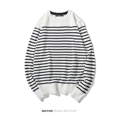 Pulover casual barbatesc cu dungi in mai multe culori
