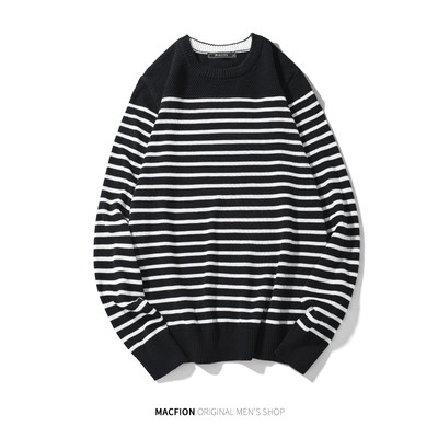 Pulover casual barbatesc cu dungi in mai multe culori