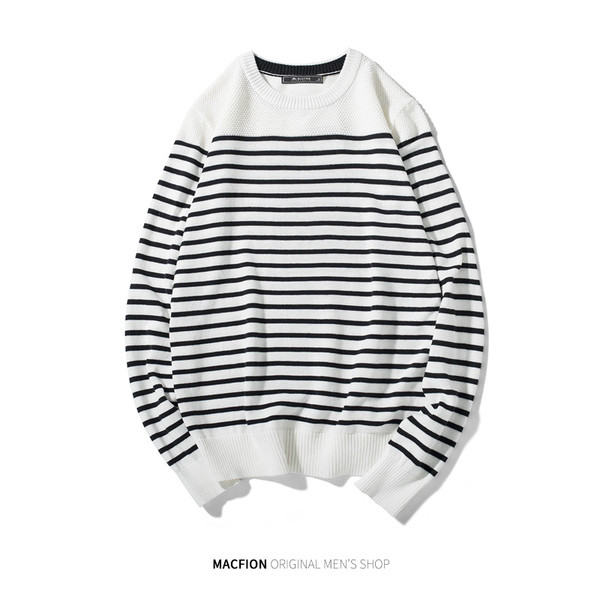 Pulover casual barbatesc cu dungi in mai multe culori