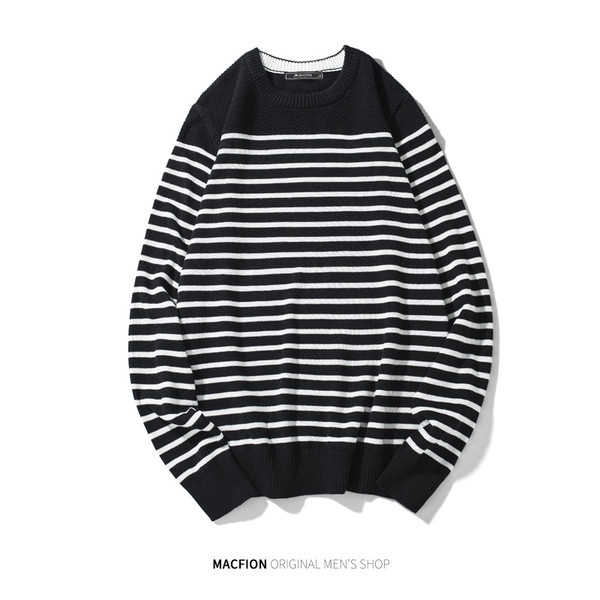 Pulover casual barbatesc cu dungi in mai multe culori