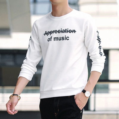 Мъжка блуза с О-образно деколте и надпис в няколко цвята