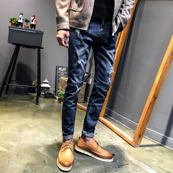 Модерни мъжки дънки със стандартна талия