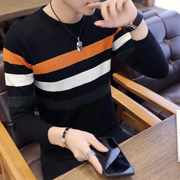 Pulover casual barbatesc cu decolteu O-0 in mai multe culori