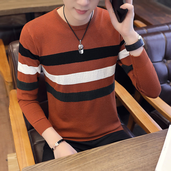 Pulover casual barbatesc cu decolteu O-0 in mai multe culori