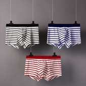 Set trei boxer din bumbac cu dungi - culori diferite