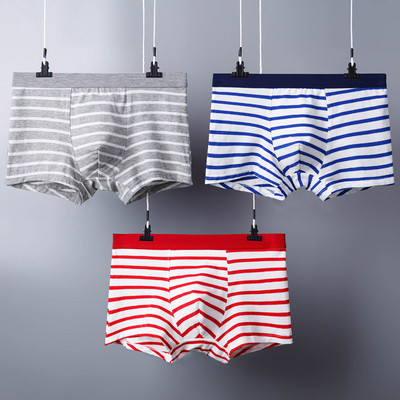 Set trei boxer din bumbac cu dungi - culori diferite