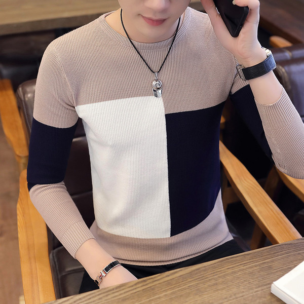 Pulover elegant pentru bărbați cu decolteu O în mai multe culori