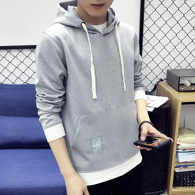 Sima férfi pulóver kapucnival