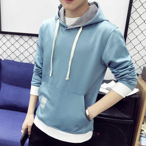 Sima férfi pulóver kapucnival