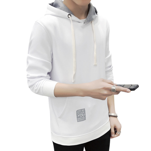 Sima férfi pulóver kapucnival