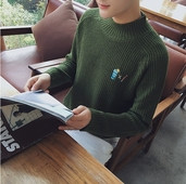 Pulover casual barbatesc cu guler inalt in mai multe culori