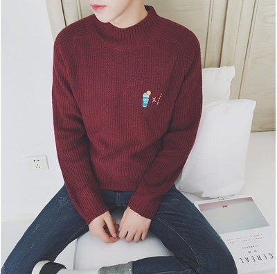 Pulover casual barbatesc cu guler inalt in mai multe culori