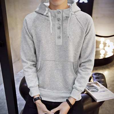 Hanorac sport pentru bărbați cu guler înalt și nasturi