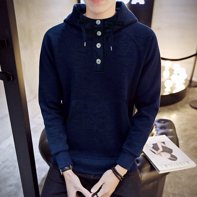 Hanorac sport pentru bărbați cu guler înalt și nasturi