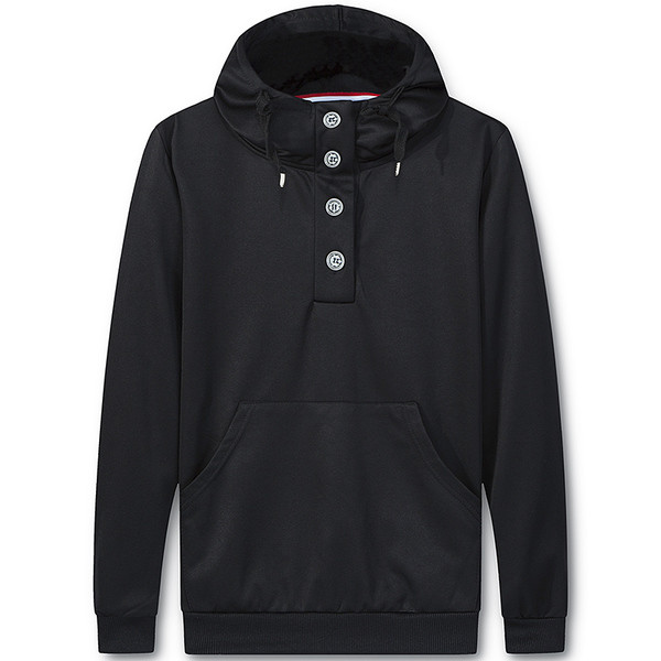 Hanorac sport pentru bărbați cu guler înalt și nasturi