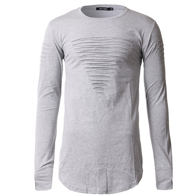 Мъжка блуза с разкъсани мотиви в два цвята