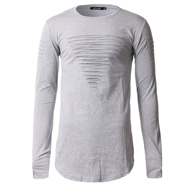 Мъжка блуза с разкъсани мотиви в два цвята