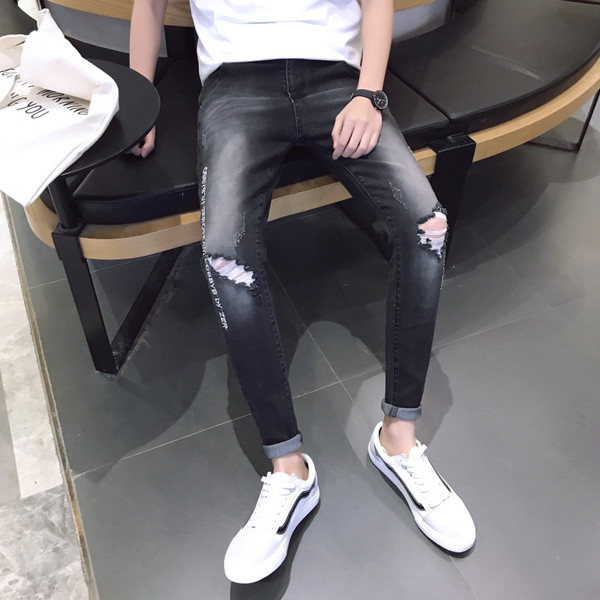 Мъжки дънки в два цвята - сив и черен