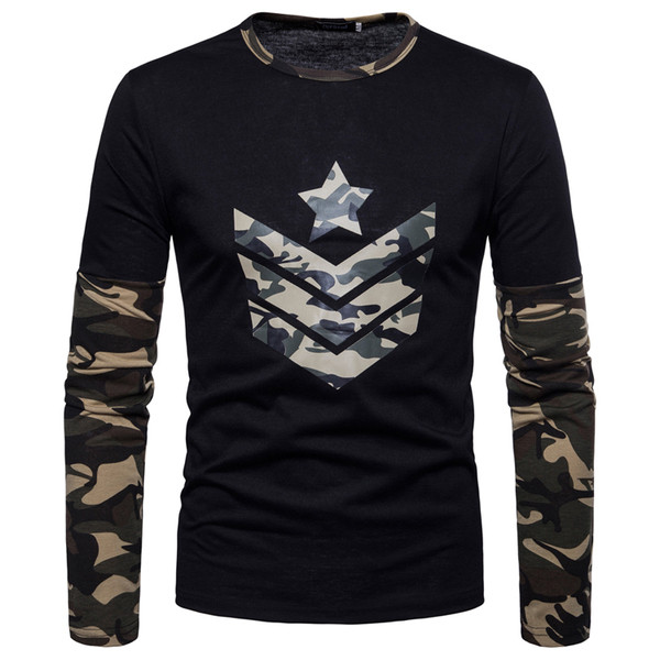 Мъжка блуза с камуфлажни мотиви в четири цвята