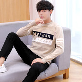 Модерна мъжка блуза с бродерия -надпис в няколко цвята