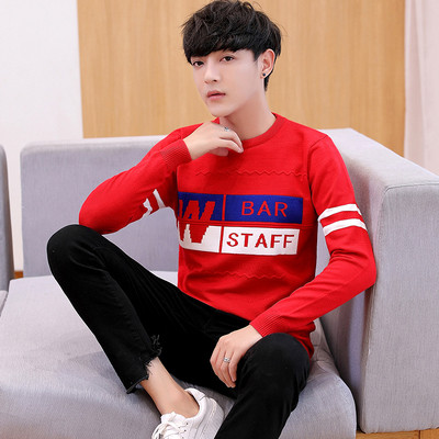 Модерна мъжка блуза с бродерия -надпис в няколко цвята