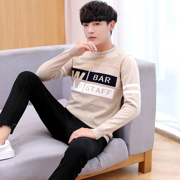 Модерна мъжка блуза с бродерия -надпис в няколко цвята 