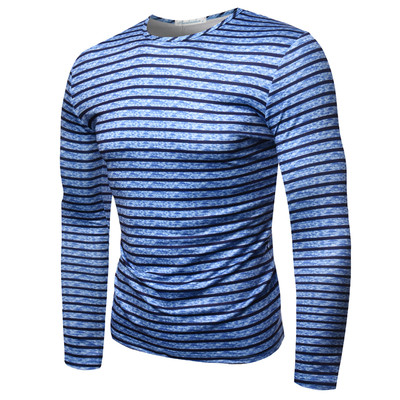 Bluză bărbătească în dungi în trei culori cu guler O