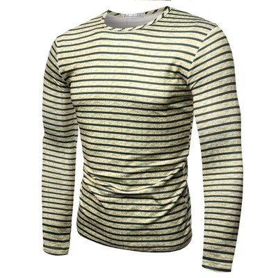 Bluză bărbătească în dungi în trei culori cu guler O