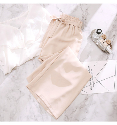 Актуален дамски панталон с панделка в няколко цвята