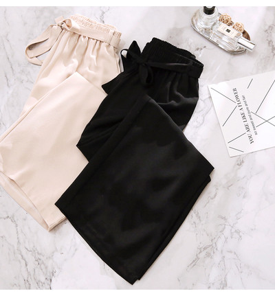 Актуален дамски панталон с панделка в няколко цвята