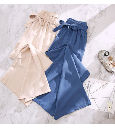 Актуален дамски панталон с панделка в няколко цвята