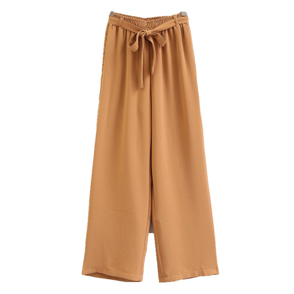 Актуален дамски панталон с панделка в няколко цвята