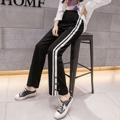 Pantaloni de dama actuali in negru si rosu