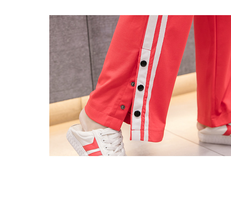 Pantaloni de dama actuali in negru si rosu