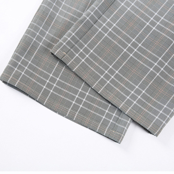 Pantaloni dama in carouri in doua culori