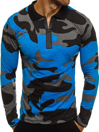 Bluza barbati camuflaj cu guler in mai multe culori