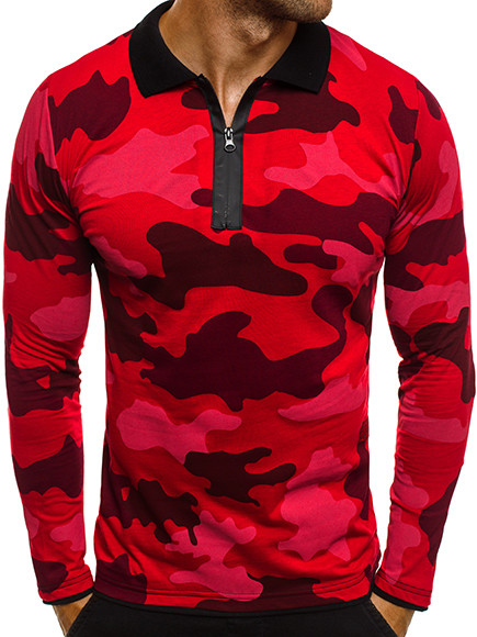 Bluza barbati camuflaj cu guler in mai multe culori