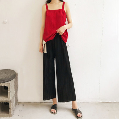 Pantaloni plisati de dama in trei culori