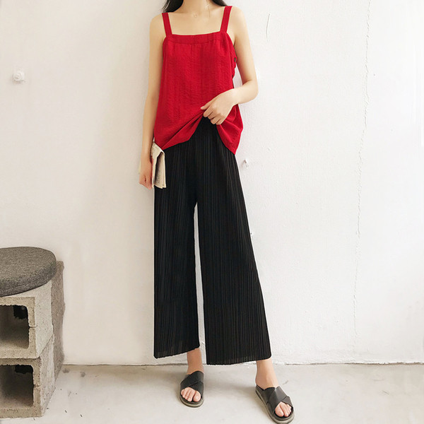 Pantaloni plisati de dama in trei culori