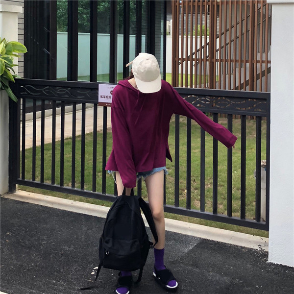 Γυναικείο φούτερ με κουκούλα σε τέσσερα χρώματα