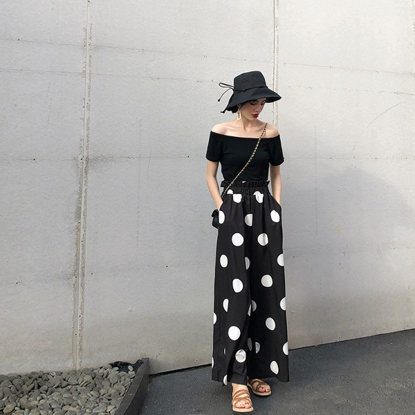 Дамски стилни панталони с висока талия