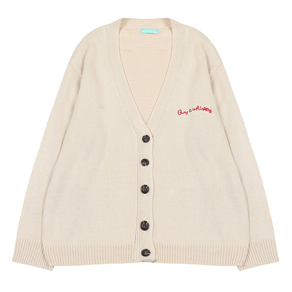 Γυναικεία ζακέτα  σε διάφορα χρώματα με κολάρο και επιγραφή σε σχήμα V