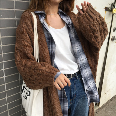 Γυναικεία μακρύ ζακέτα σε δύο χρώματα