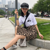 Γυναικεία φούστα με ψηλή μέση με λεοπάρδαλη εκτύπωση