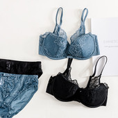 Set de lenjerie de dama elegant cu dantela - trei culori