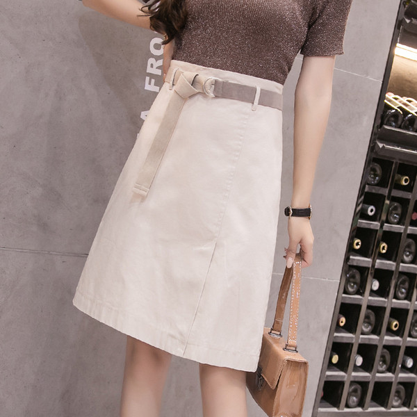 Κομψή γυναικεία φούστα με ψηλή μέση σε δύο χρώματα