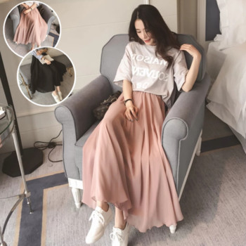 Модерна дамска разкроена пола в два цвята