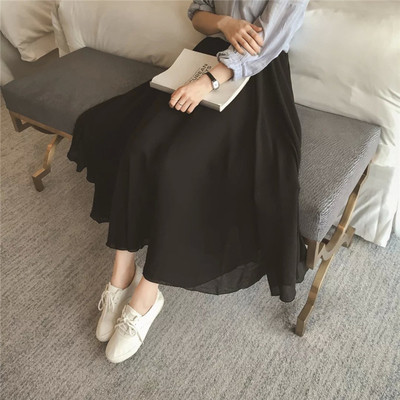 Модерна дамска разкроена пола в два цвята